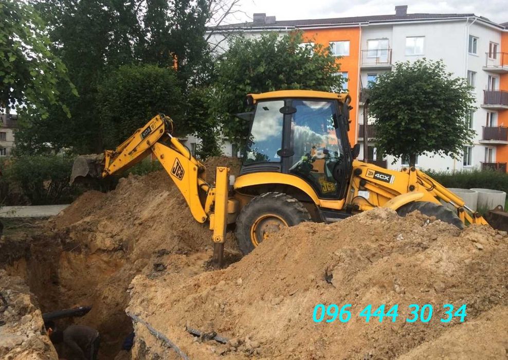 Екскаватор JCB-3; Авто 10-30т:Вивіз Грунту,Сміття: Пісoк,щeбінь,відсів