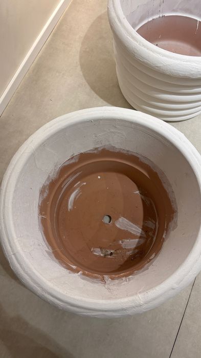 Gliniane białe donice DIY