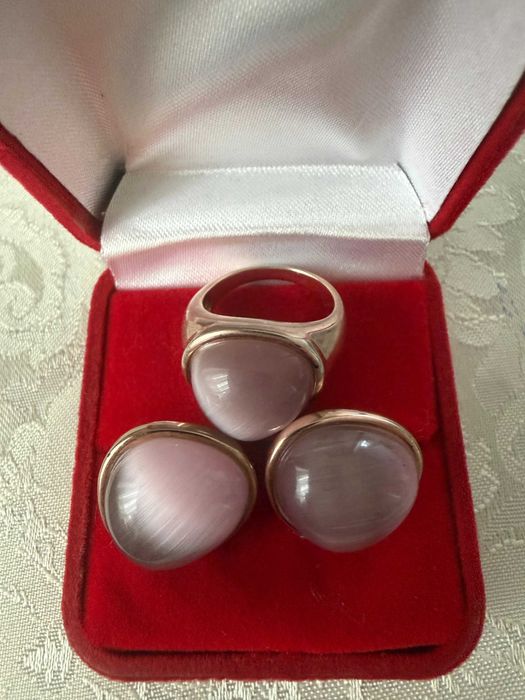 Набір серебро в позолоті сережкі та обручка 17 р. Авторська робота