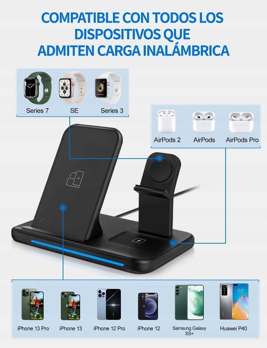 Bezprzewodowa ładowarka do iphone iWatch stacja indukcyjna 4w1QC[2161]