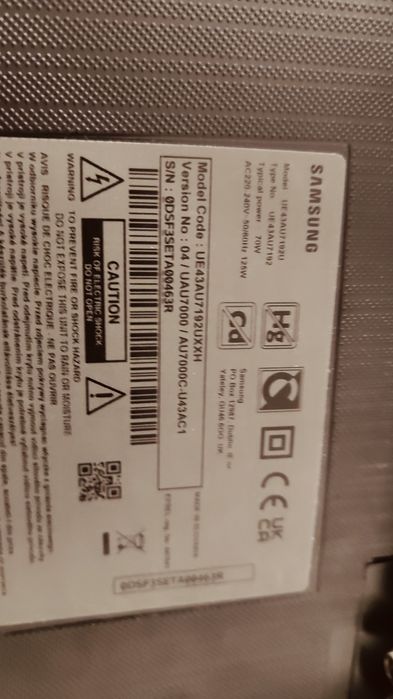 Samsung 43cali smart tv  4K UHD z Wi-Fi, z konca 2022r