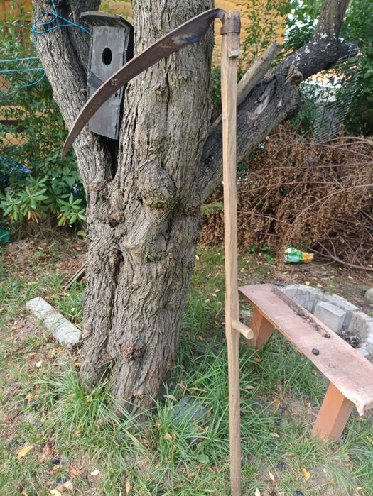 Stara Kosa ręczna PRL 70 cm zdrowe ostrze