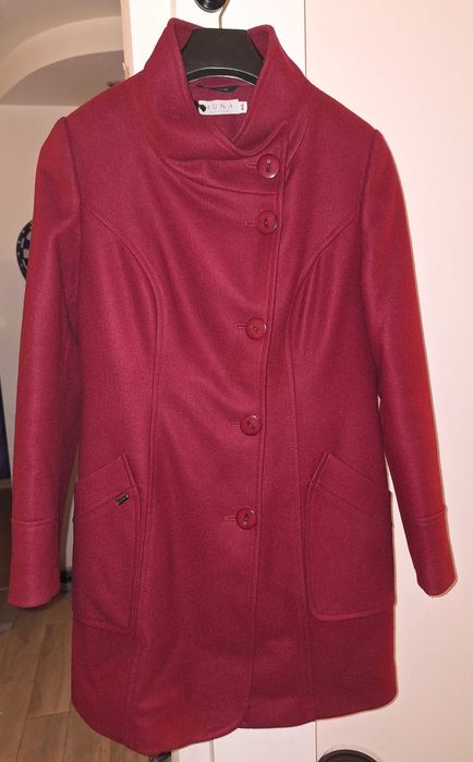 Płaszcz HUNA Czerwony/Bordowy 44