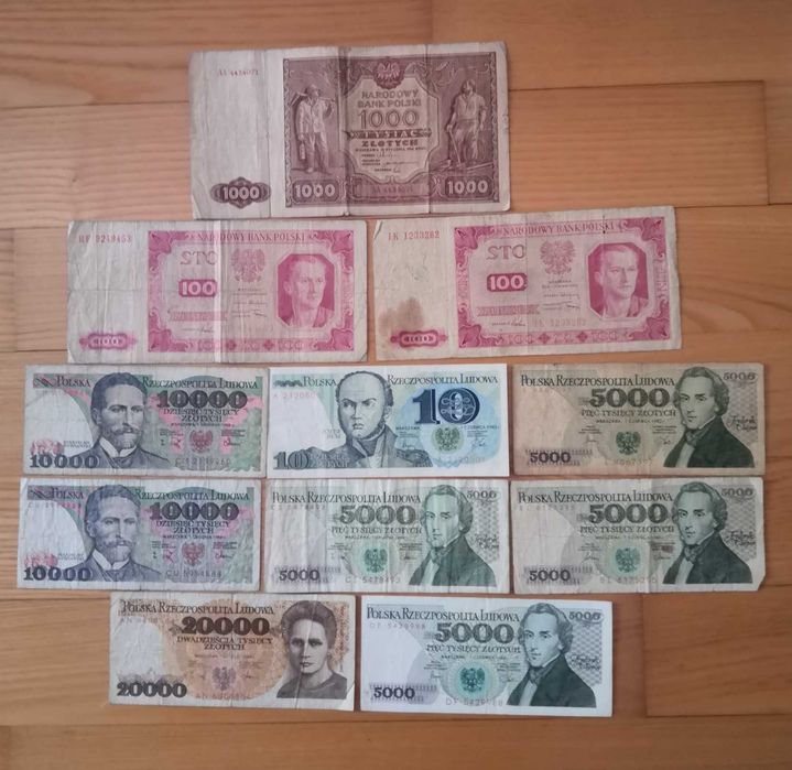 PRL zestaw banknotów 11 szt