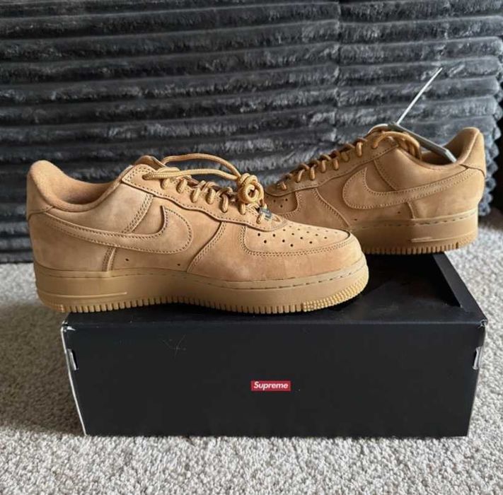 "Buty męskie Trampk Nike_Air_Force_1_Low_Supreme_Wheat R.38.5