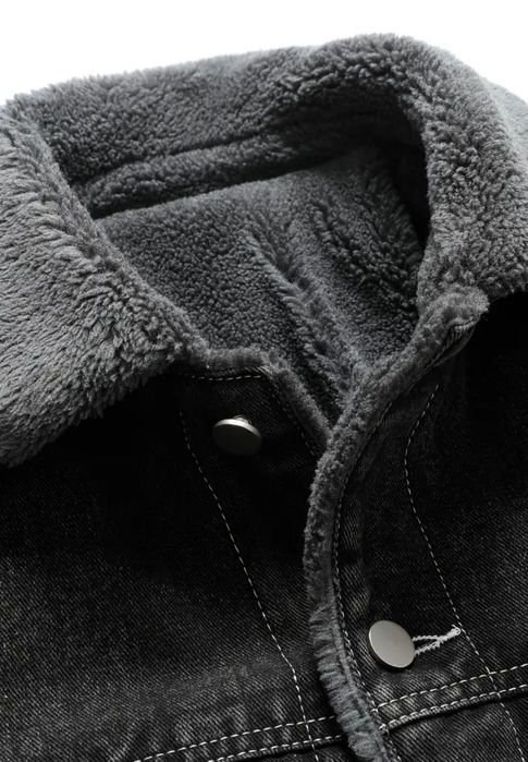 Джинсова тепла куртка утеплена