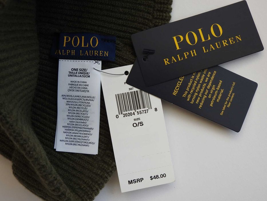 Новая шапка POLO Ralph Lauren 100%оригинал шерсть унисекс США хаки