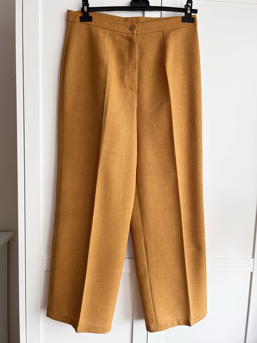 Elegancki garnitur komplet damski  XL/42 musztardowy