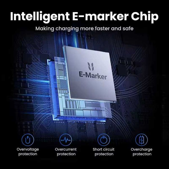 Кабель для швидкої зарядки Type-C на Type-C 240W PD 3.1 Ugreen Fast Charging провод шнур тайп си для быстрой зарядки 1/2 метра