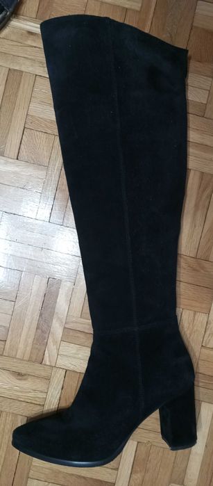 kozaczki długie zamszowe czarne rozm. 38