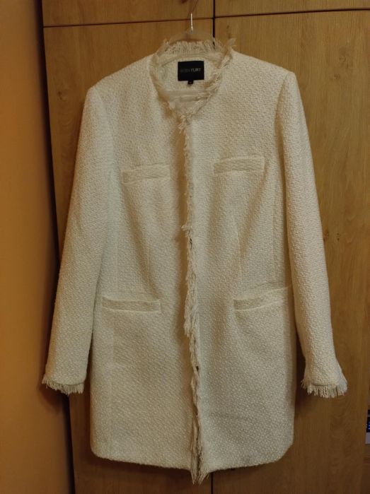 Biały Płaszczyk Damski