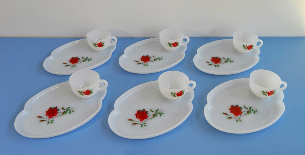 Lote de 6 chávenas Arcopal, dos Anos 60/70 para fãs de Vintage