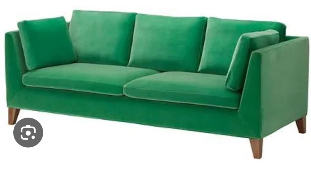 Kanapa Stockholm Ikea zielona welur tapicerski