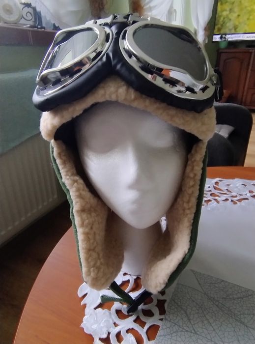 Czapka pilotka z kożuszkiem