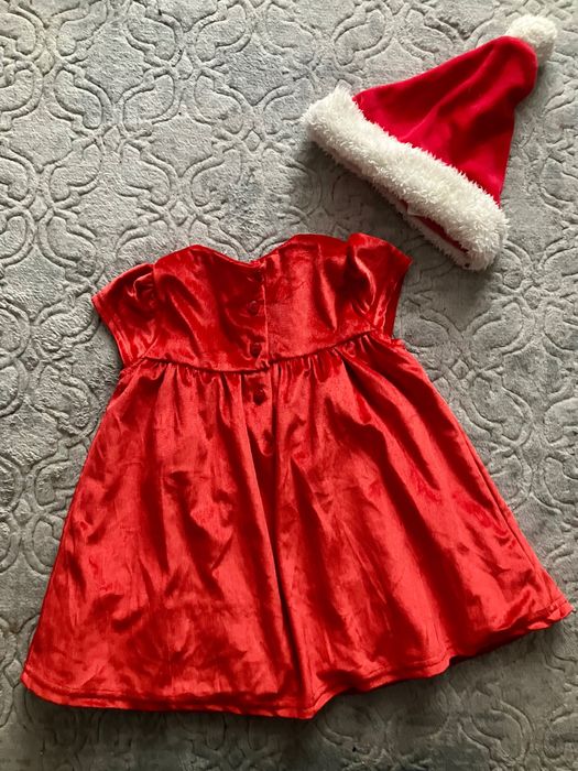 Nowa sukienka świąteczna haft czerwona welurowa