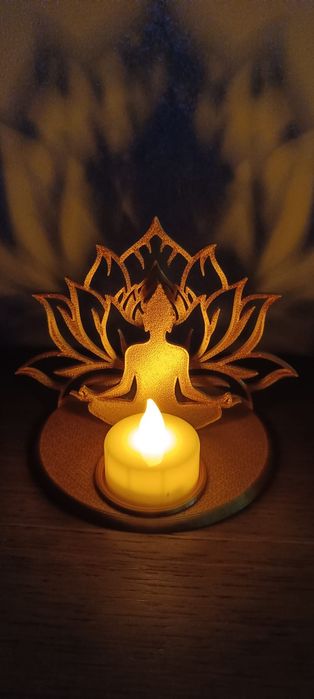 Suporte Decorativo para Vela - Buda Zen e Flor de Lótus (Ideias ganham forma)