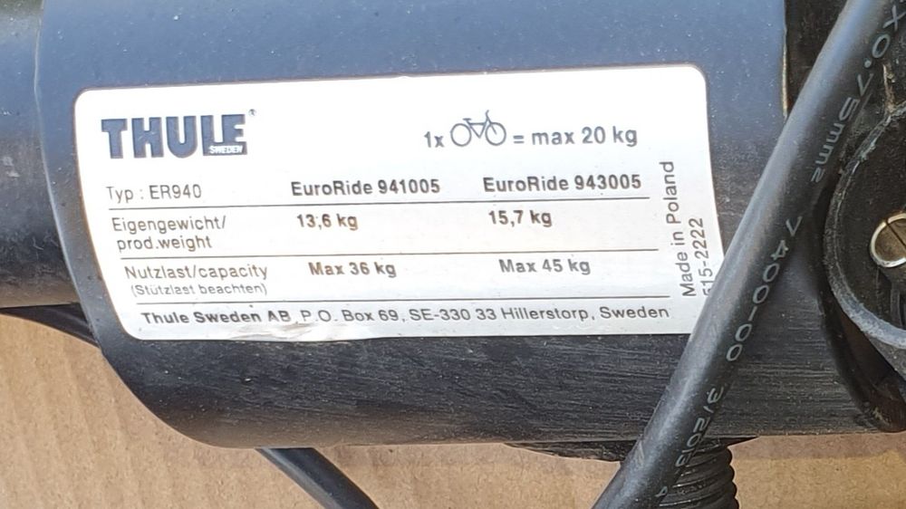 Suporte para 2 bicicletas THULE p/ bola reboque