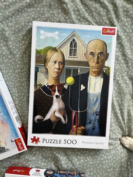 Sprzedam puzzle para z pieskiem