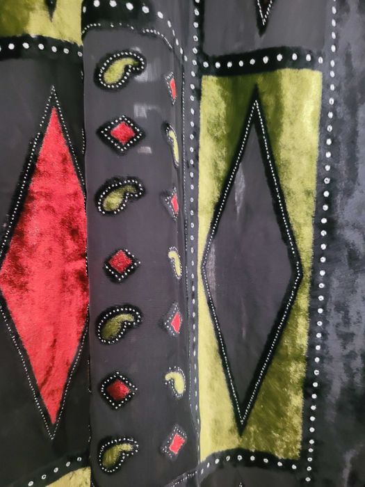 Echarpe  em organza com veludo