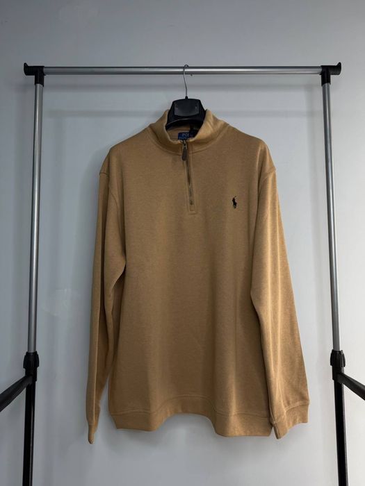 1/3 zip поло ральф лаурен / чоловіча кофта светр на замку ральф чорний