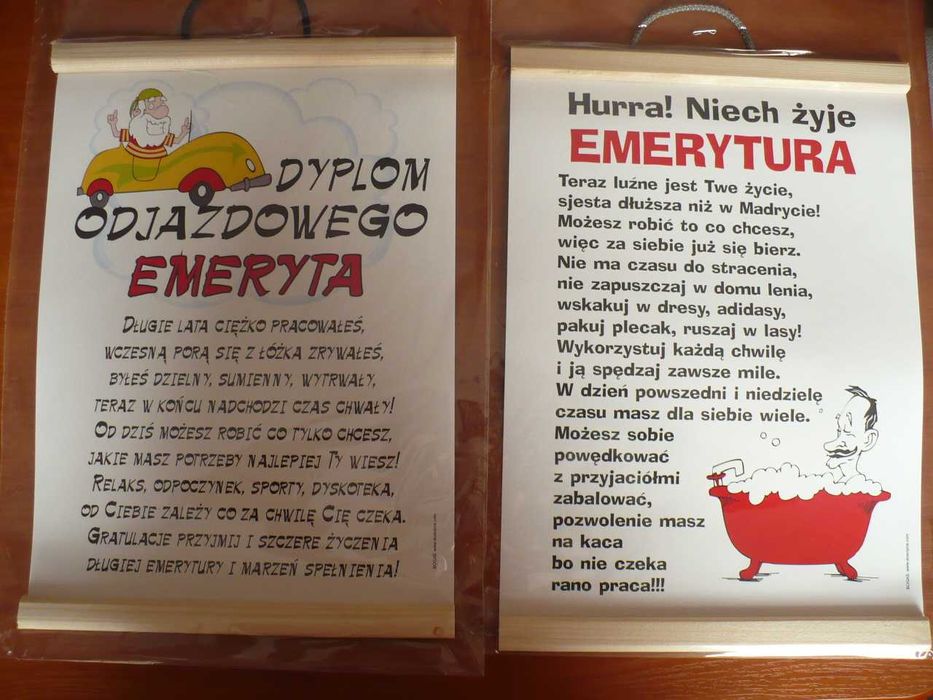 dyplom dla emeryta nowy