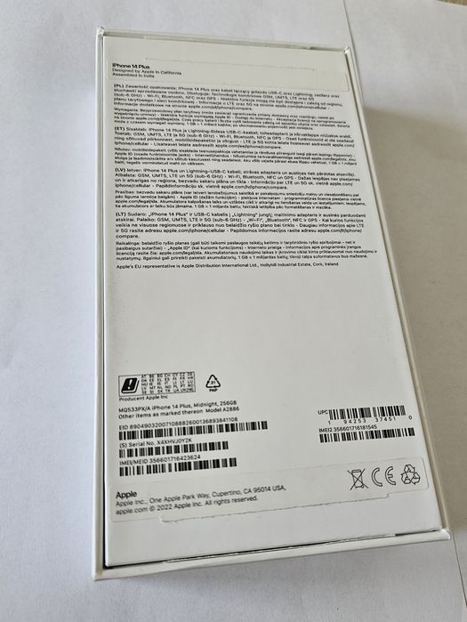 iPhone 14 Plus 256GB Midnight 84% Baterii Bez SIM Lock Pudelko