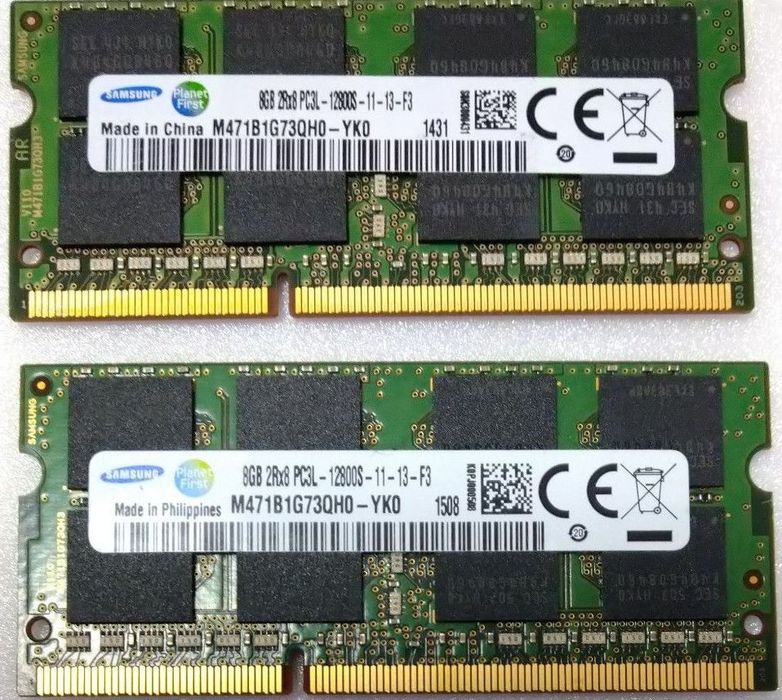 Samsung 16 GB (2×8 GB) DDR3L SO-DIMM 1600 MHz оперативна пам'ять