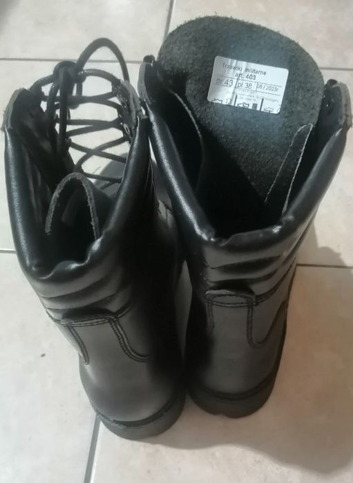 NOWE Czarne Męskie Trzewiki Militarne