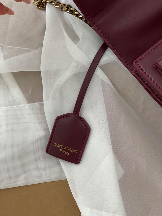 Сумка Saint Laurent / сумочка шкіряна бордова бургунді
