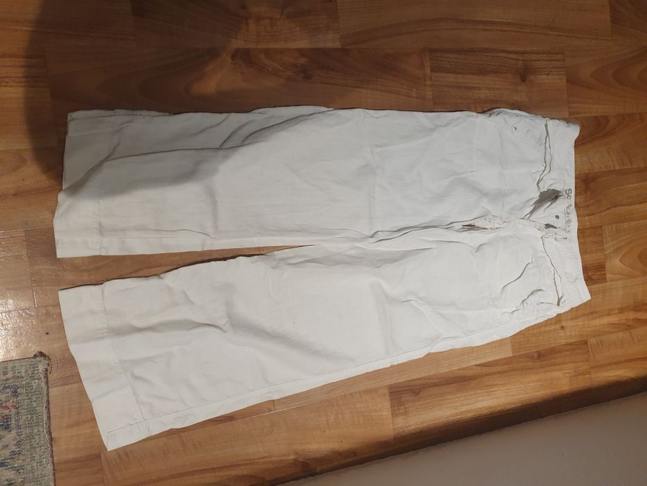 Spodnie damskie biale 100% len lniane M