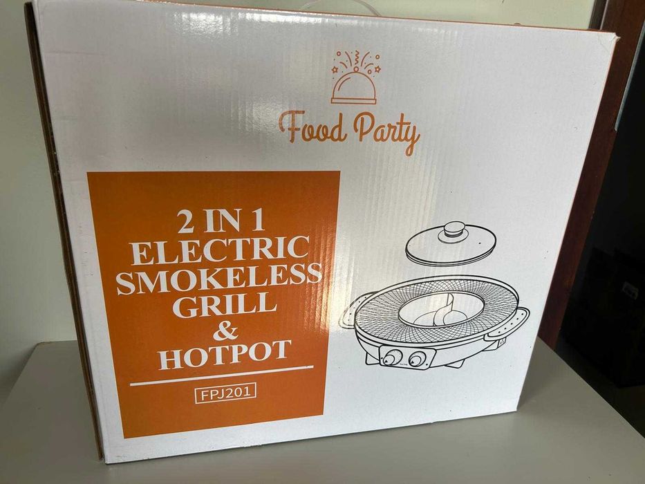 Food Party grill elektryczny 2w1 hot pot bezdymny grill stołowy