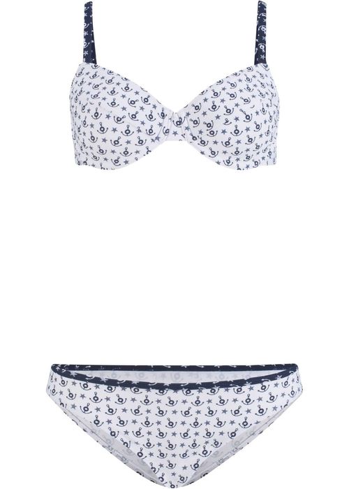 Bikini granat/biel Rozmiar 40 80C