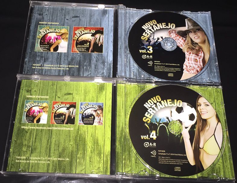 CD´s Novo SERTANEJO vol.1 vol.2 vol.3 vol.4 "êxitos" cds originais