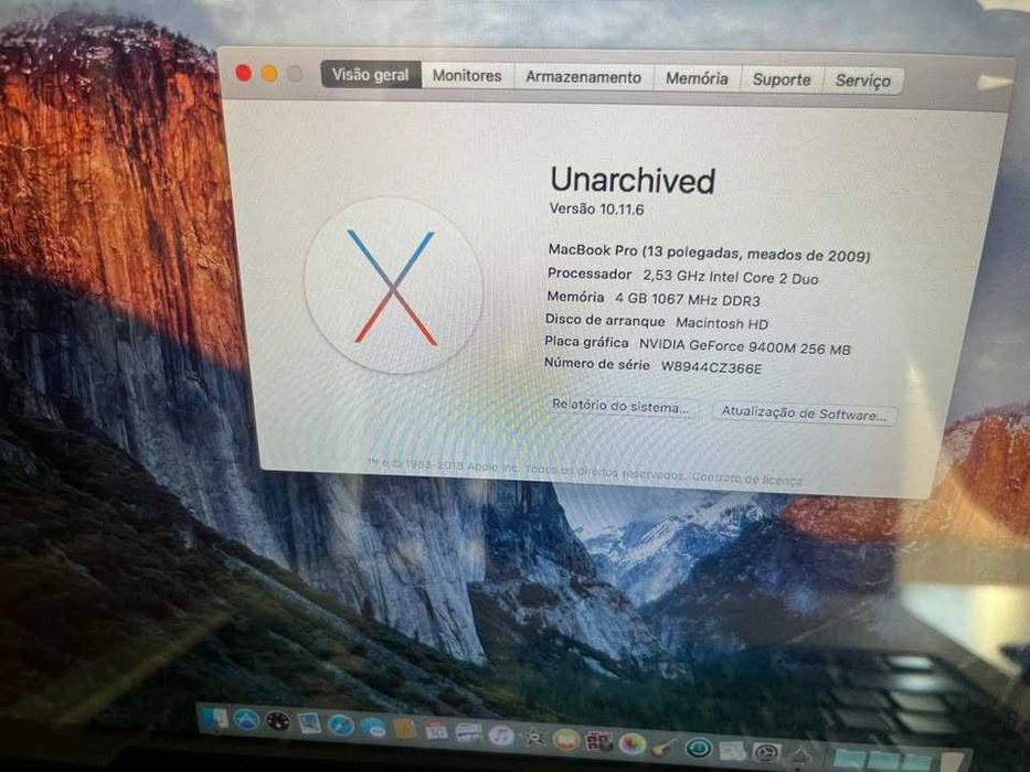 Apple Macbook Pro 13" | Intel Core 2 Duo | 4GB RAM | 250GB Disco