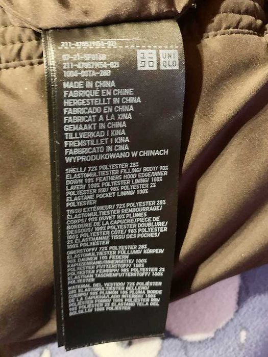 Очень теплый женский шоколадный пуховик  Uniqlo midi(р.S-M)оригинал