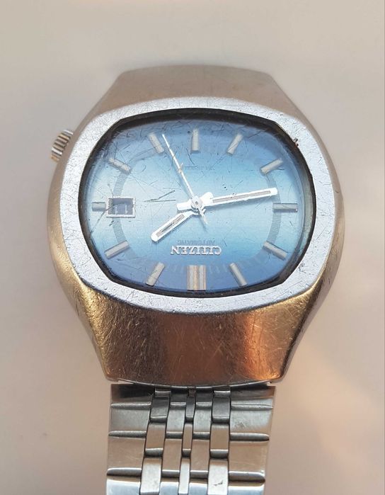 Zegarek nareczny Citizen 6000 Automatic 21 Jewels vintage niebieski bransoleta sr 37mm meski damski unisex