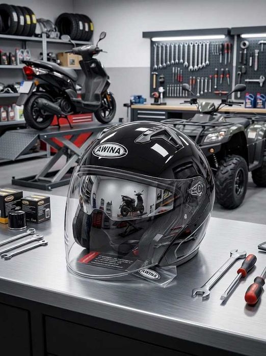 Kask otwarty na skuter quada  chooper z blendą