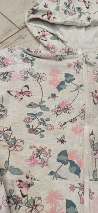 Bluza dresowa w kwiatki rozpinana dla dziewczynki 140 Cool Club