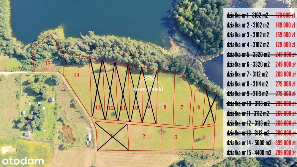 Mazury - Działki z linią brzegową jeziora - Gąski - Widok 2
