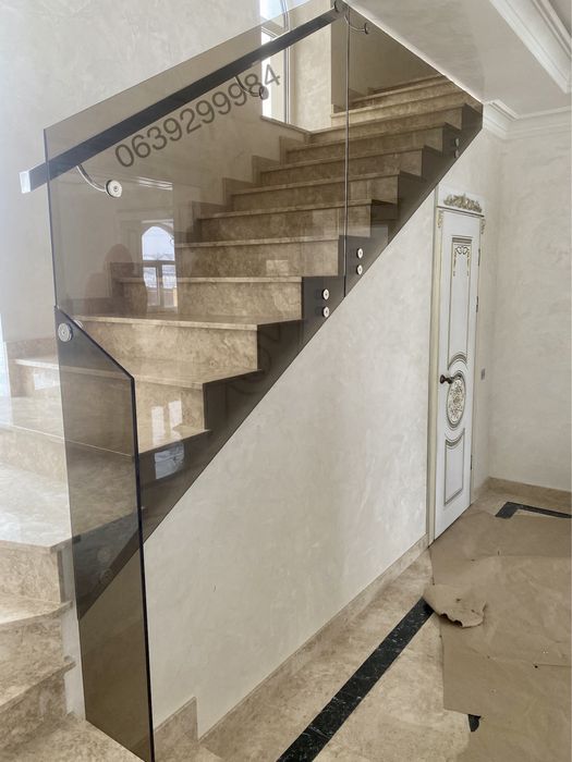 Скляні перила,скляні дашки,перила з нержавійки, вироби з нержавійки