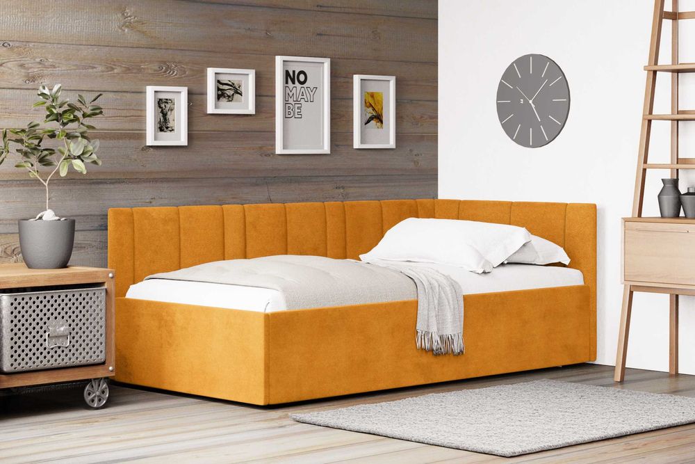 Tapczan Łóżko sypialniane tapicerowane pojemnik+ stelaż szybka wysyłka