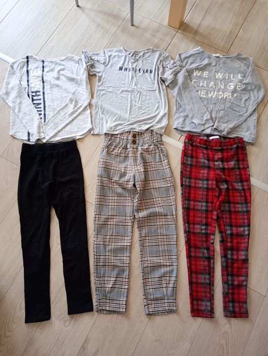 Spodnie i bluzka dla dziewczynki zestaw Reserved H&M 146-152