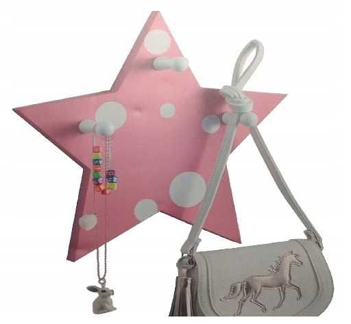 Wieszak ścienny dziecięcy Smukee Gwiazda różowa