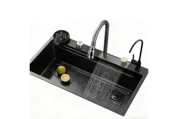 Мийка для кухні + змішувач Platinum Handmade Водоспад