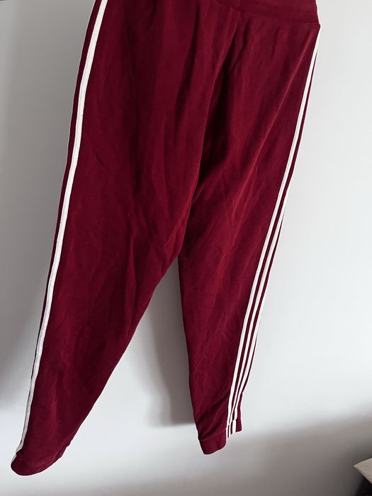 Spodnie dresy bordowe /czerwone adidas S