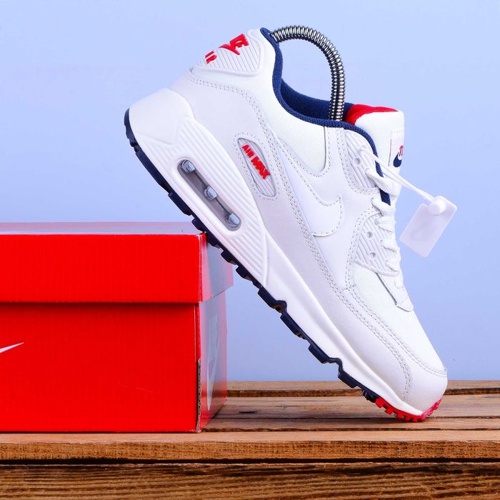(2317) Кросівки Nike Air Max 90 сірі з білим (37-41) найк найки
