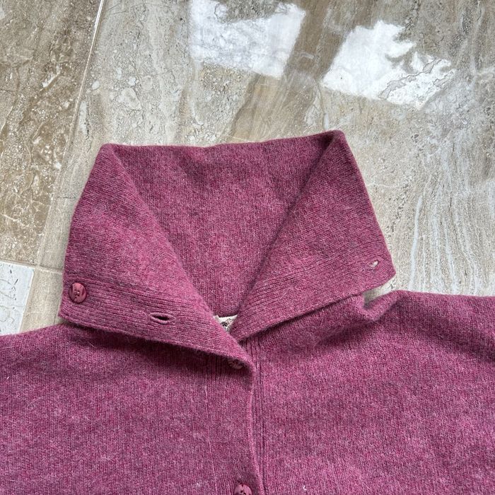 Kardigan sweter z golfem wełniany damski angora 38 M