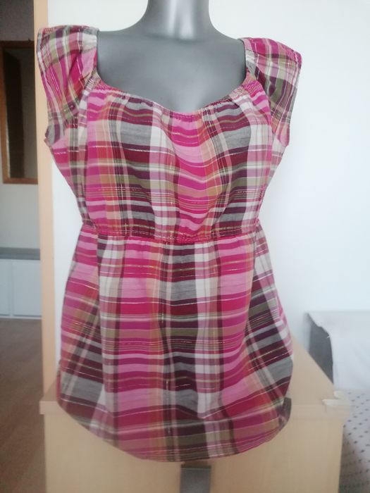 Bluzka hiszpanka w kratę M/L