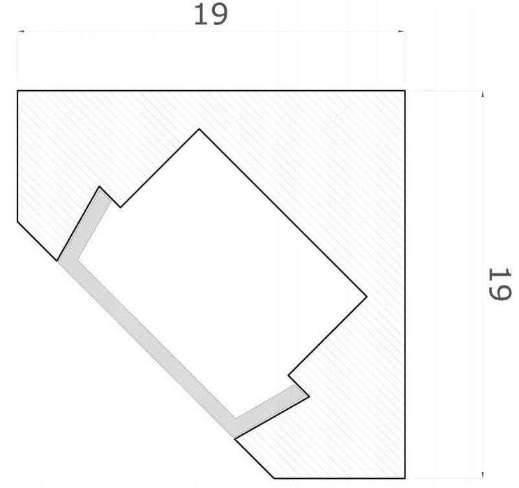 45-MDiF - Profil LED + osłonka mleczna, 1m