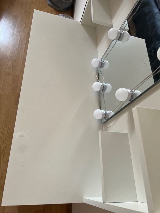 Toucador com luzes LED 96x40x142 cm branco vidaXL